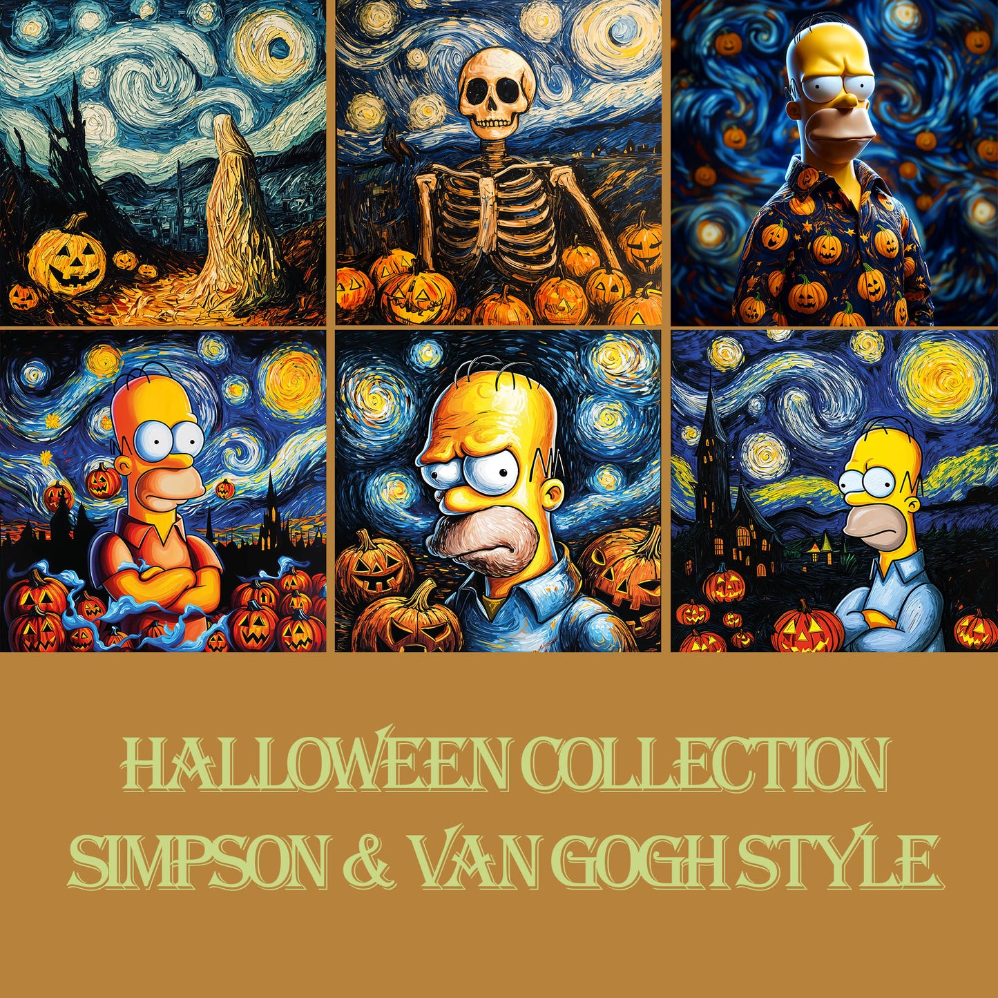 Halloween Collection Simpson and Van Gogh style