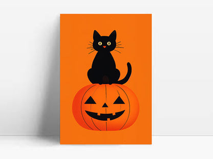 Cat on pumpkin 2